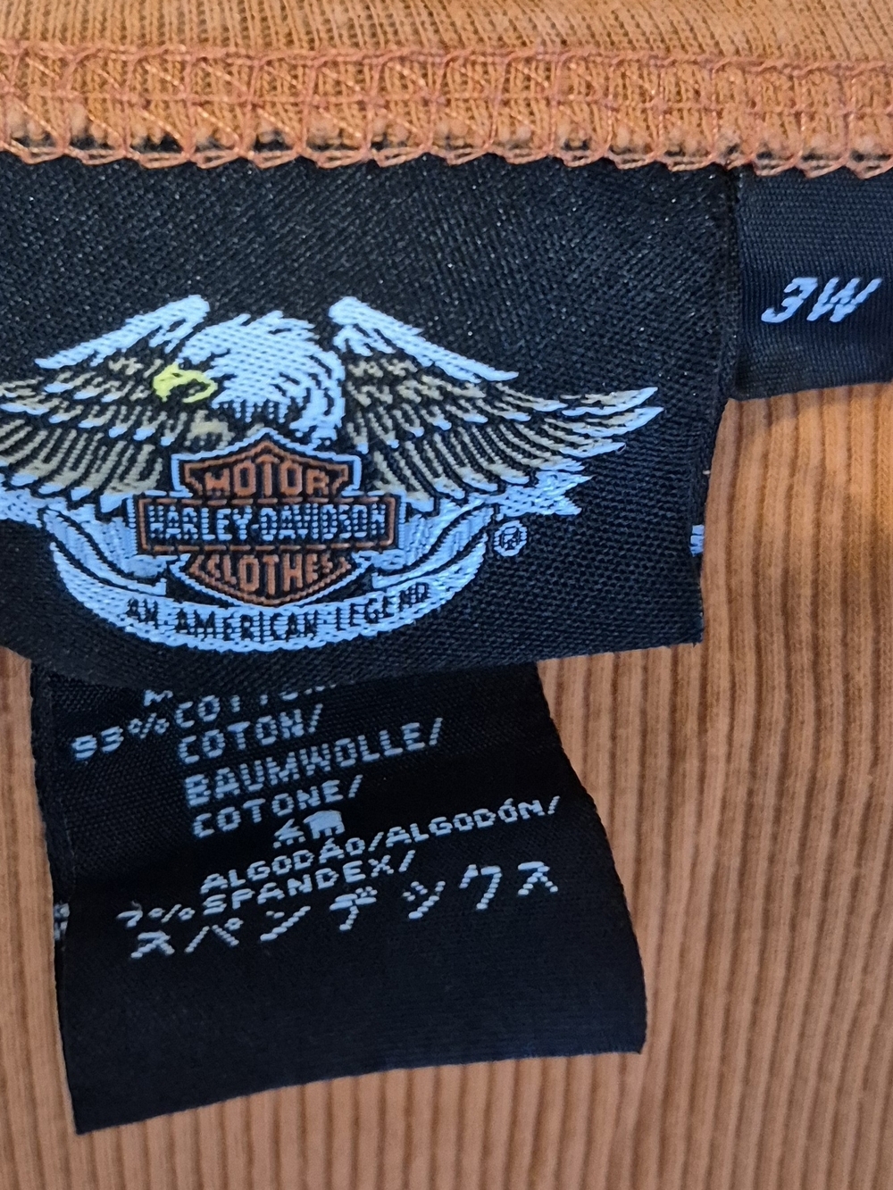 Harley-Davidson Women's Orange Ribbed Scoop Neck Tank - Picture 2 of 2